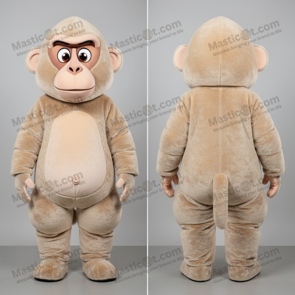 Beige Cartoon Baboon Mascot - Masticot.com