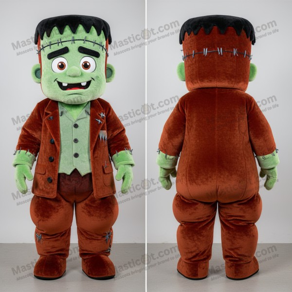 Rust Colored Cartoon Frankensteins Monster Mascot -