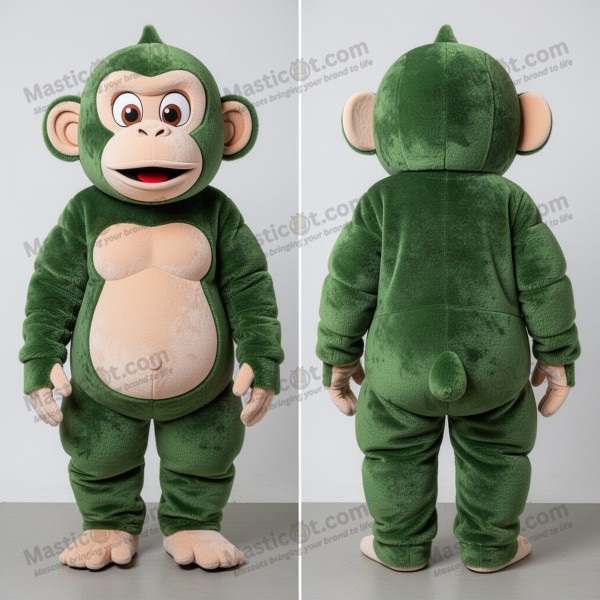 Emerald Green Friendly Chimpanzee Mascot - Masticot.com