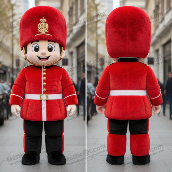 Crimson Padded British Royal Guard Mascot - Masticot.com