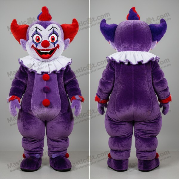 Purple Playful Evil Clown Mascot - Masticot.com