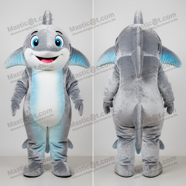 Shimmering Silver Cartoon Ray Mascot - Masticot.com