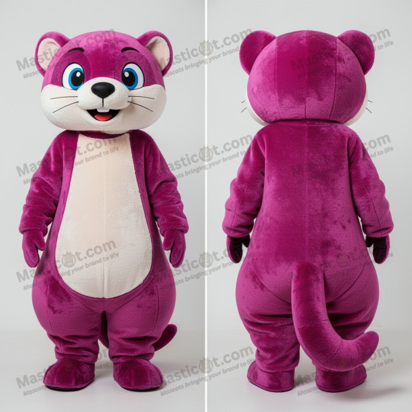 Costum mascot pluș vizon magenta - Masticot.com