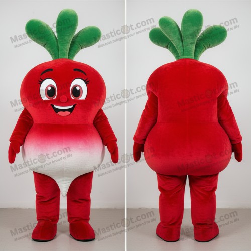 Karmesinroter Samt-Rettich-Maskottchen - Masticot.com