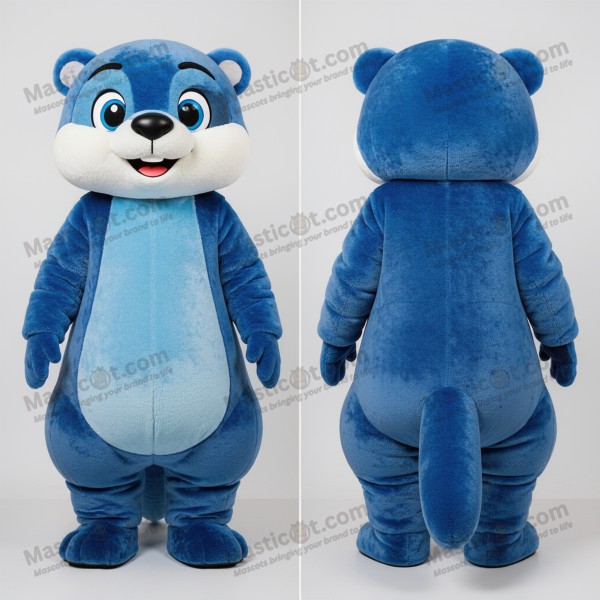 Azure Blue Cartoon Otter Mascot - Masticot.com