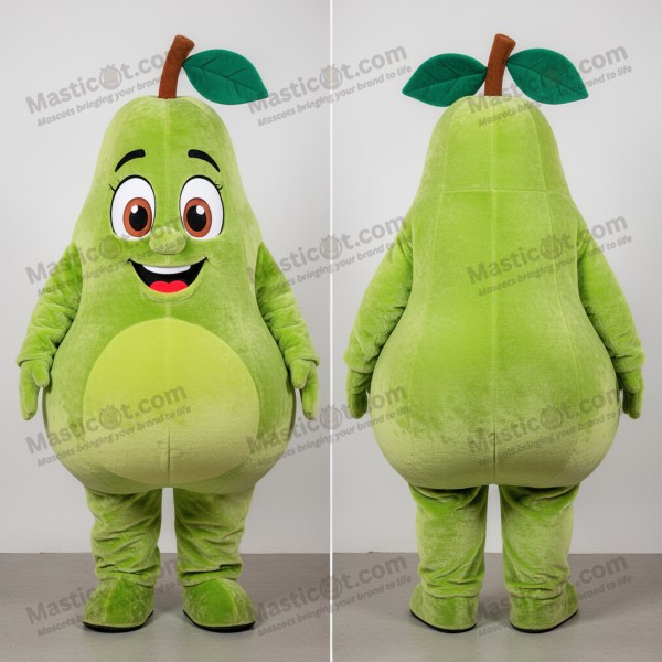 Lime Green Velvety Pear Mascot - Masticot.com