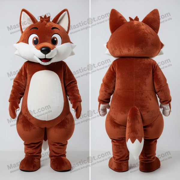 Rust orange wide eyed say wolf mascot - Masticot.com