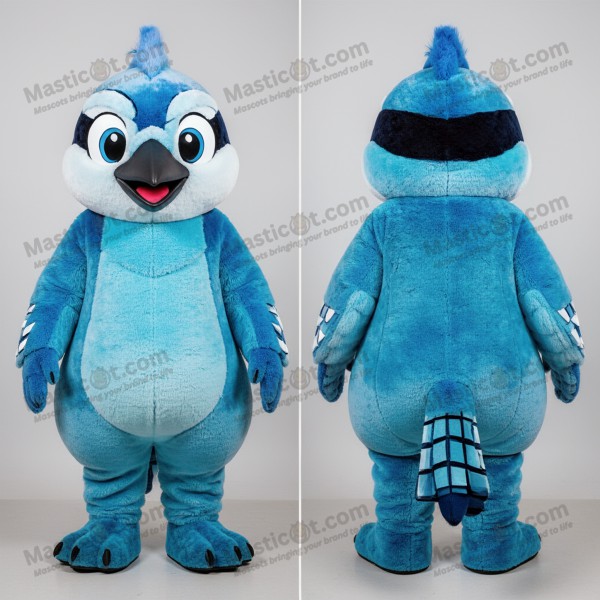 Cyan Feathered Blue Jay Mascot - Masticot.com