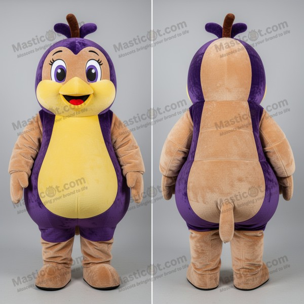 Velvety tan plump plum mascot - Masticot.com