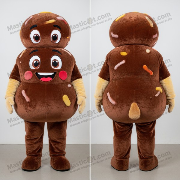 Velvety Brown Playful Meatballs Mascot - Masticot.com
