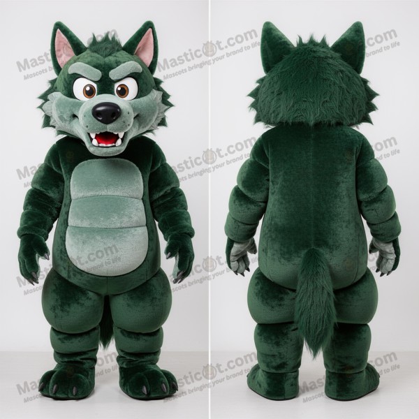 Forest Green Cartoon Werewolf Mascot - Masticot.com