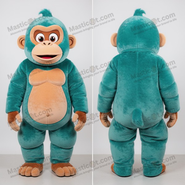 Teal Cartoon Orangutan Mascot - Masticot.com