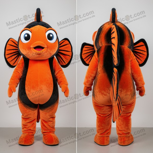 Rust orange velvety betta fish mascot - Masticot.com