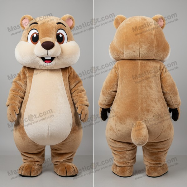 Tan Rounded Marmot Mascot - Masticot.com