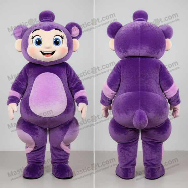 Velvety purple flexible contortionist mascot - Masticot.com