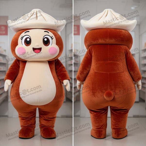 Rust orange plump dim sum mascot - Masticot.com