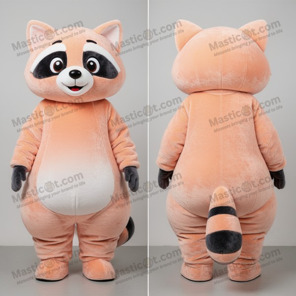 Peach Tinted Expressive Raccoon Mascot - Masticot.com