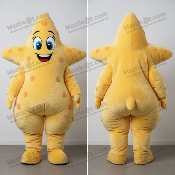 Yellow smiling starfish mascot - Masticot.com