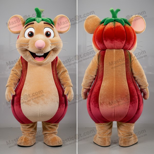 Tan cuddly ratatouille mascot - Masticot.com