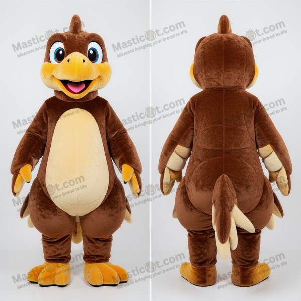 Mascote Amigável de Arqueopterix Castanho Chocolate -