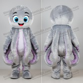 Silver shimmering octopus mascot - Masticot.com
