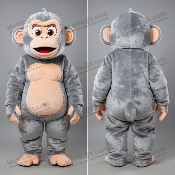 Velvety silver chimpanzee mascot - Masticot.com
