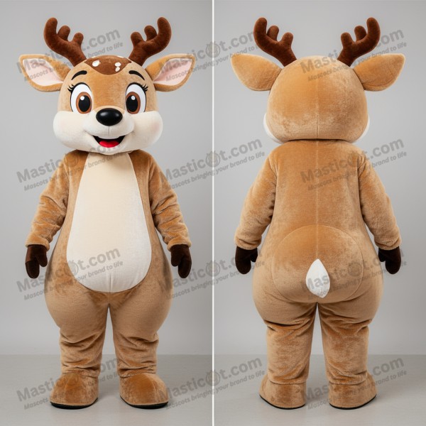 Velvet tan gentle deer mascot - Masticot.com
