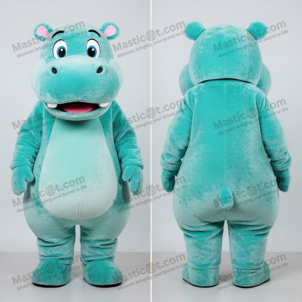 Mascotă hipopotam turcoaz cu umeri lați - Masticot.com