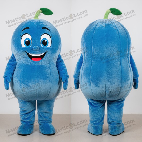 Velvety Blue Cartoon Melon Mascot - Masticot.com