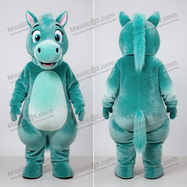 Blå plush-padde hestemaskot - Masticot.com