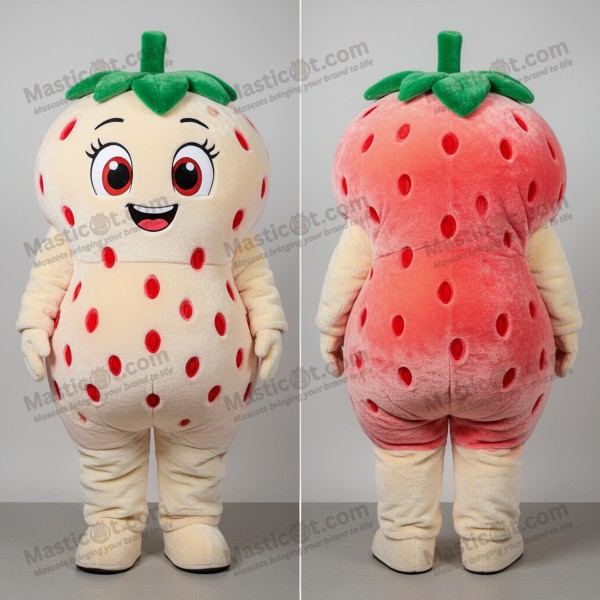 Rosy red plump strawberry mascot - Masticot.com