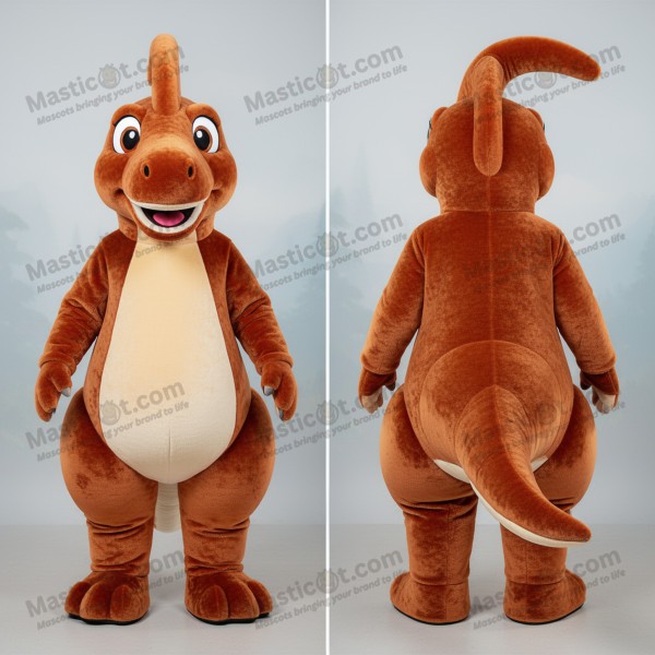Rostorange-freundlicher Parasaurolophus-Maskottchen -