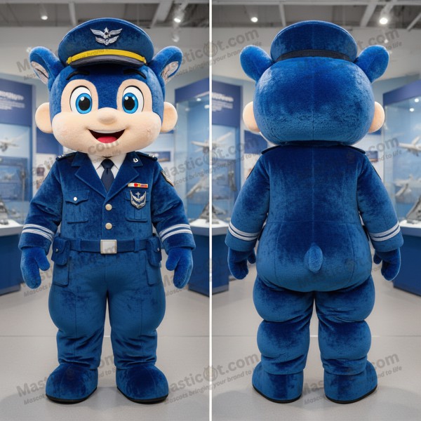 Námořnický modrý maskot vojáka letectva - Masticot.com