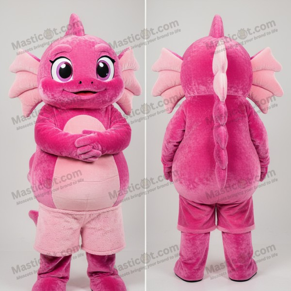 Pink velvety hydra mascot - Masticot.com