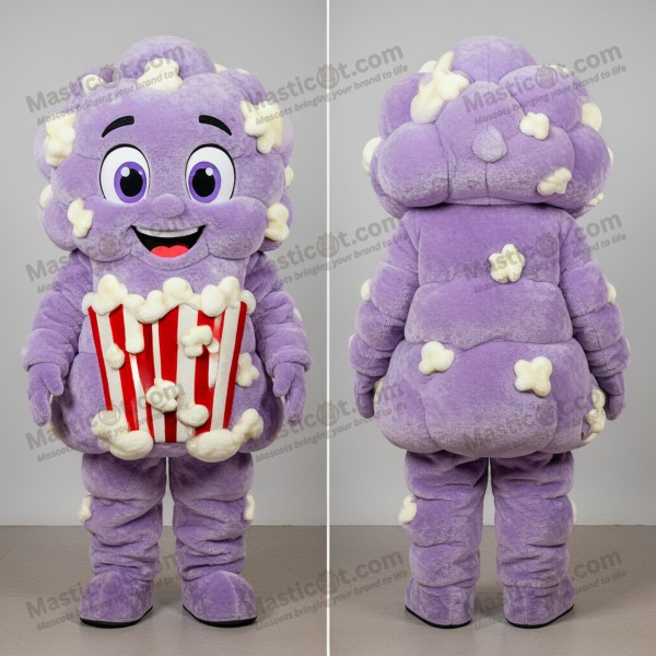 Lavendel plush-stor popcorn-maskot - Masticot.com