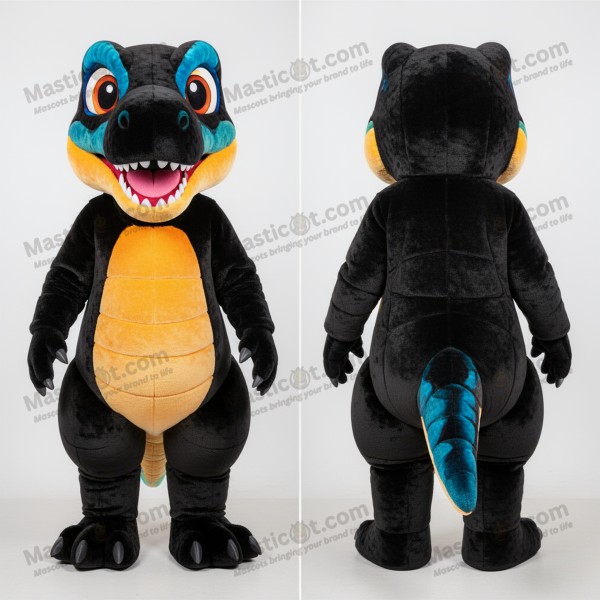 Black sleek deinonychus mascot - Masticot.com