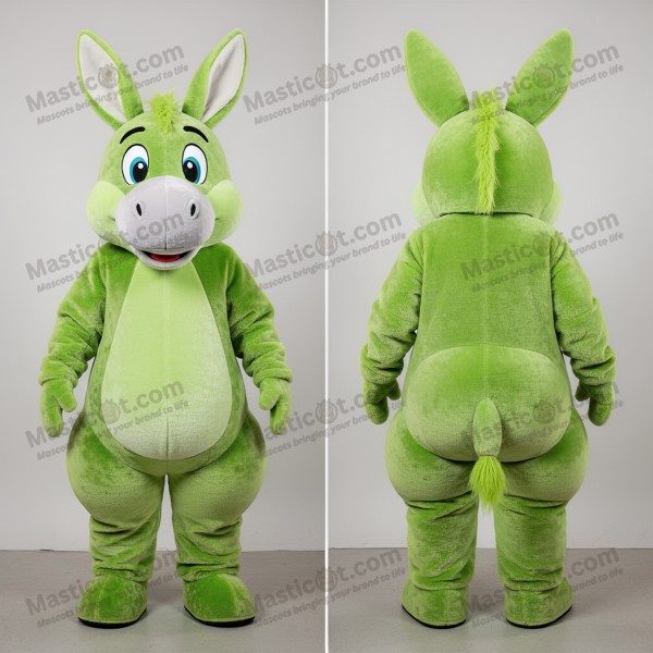 Lime green playful donkey mascot - Masticot.com