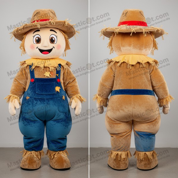 Golden yellow cheerful scarecrow mascot - Masticot.com
