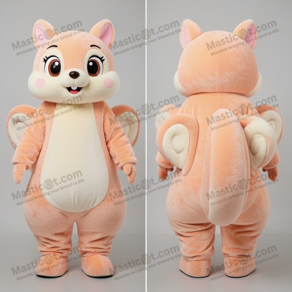 Peach soft flowing flying squirrel mascot - Masticot.com