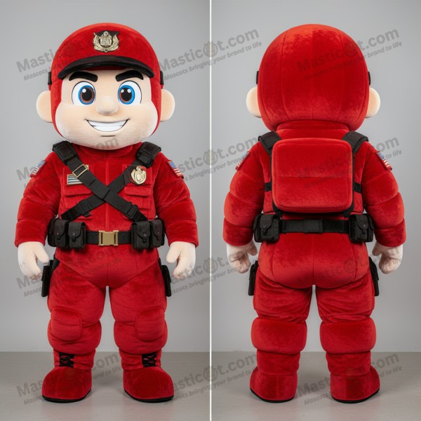 Crimson broad shouldered marine recon mascot - Masticot.com
