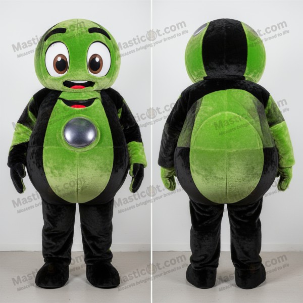 Velvety olive jean clad petanque ball mascot - Masticot.com