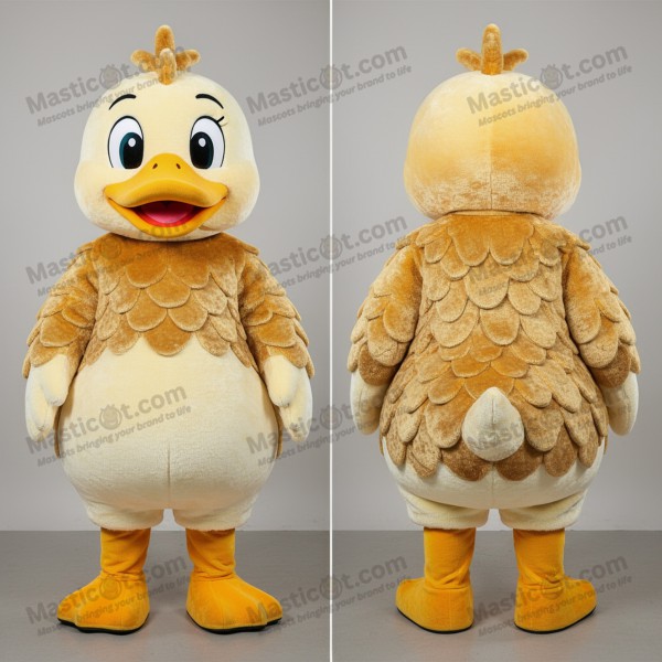Guldfjäderad anka-maskot - Masticot.com