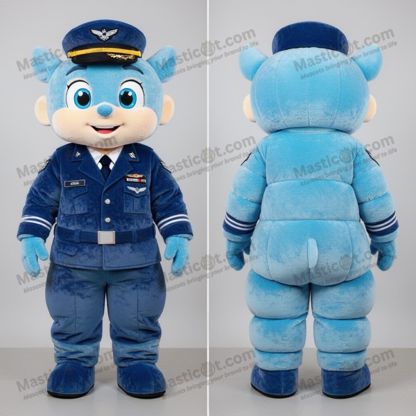 Modrý vzdušný voják maskot v kostýmu - Masticot.com