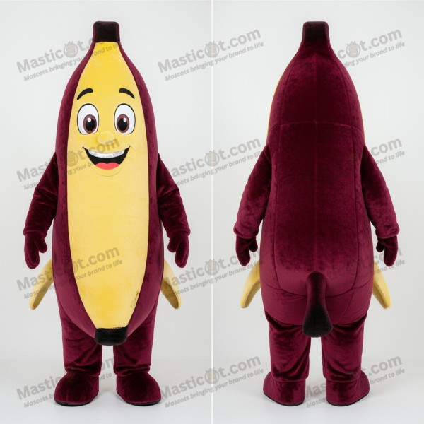 Mascota banana redonda color burdeos - Masticot.com