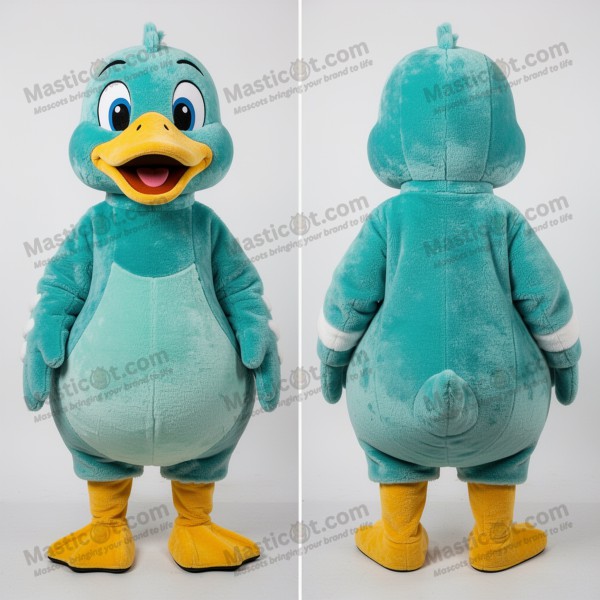 Turquoise velvety muscovy duck mascot - Masticot.com