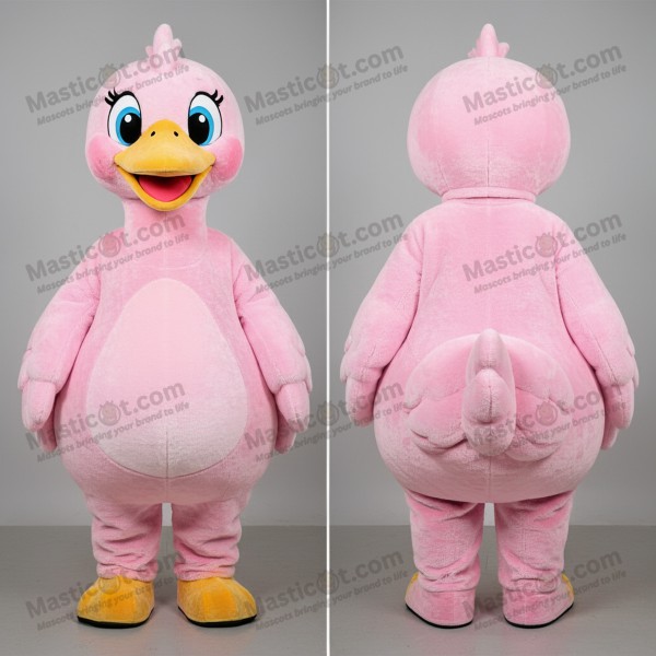 Pastel pink graceful swans mascot - Masticot.com