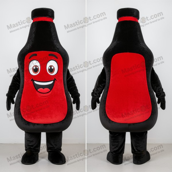 Rød rund ketchupflaske-maskot - Masticot.com