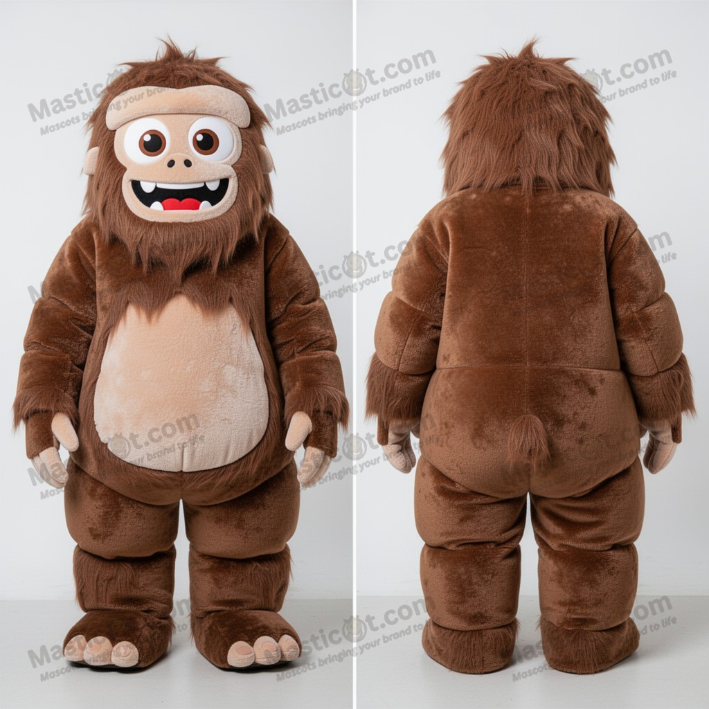 Chocolate Brown Friendly Yeti Mascot - Masticot.com
