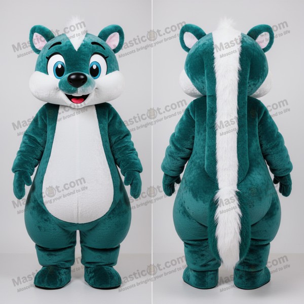 Teal broad striped skunk mascot - Masticot.com