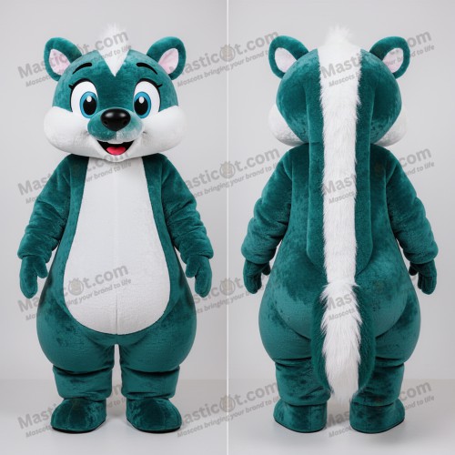 Teal broad striped skunk mascot - Masticot.com